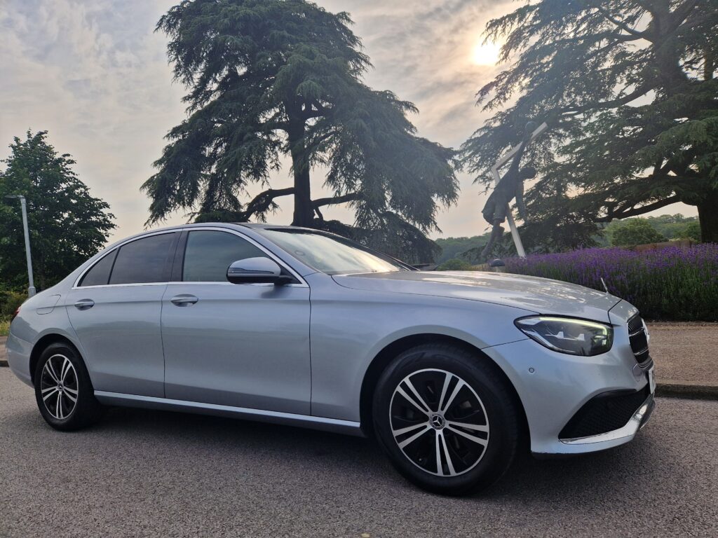 Silver Mercedes E-Class executive chauffeur car